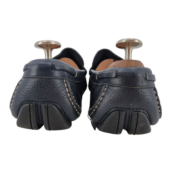 Salvatore Ferragamo Mens 9.5 Navy Blue Leather Driving Loafers Dress Shoes Italy - Picture 4 of 13